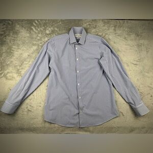 Mizzen Main Leeward Shirt Mens XL Blue White Button Gingham Performance Top Slim